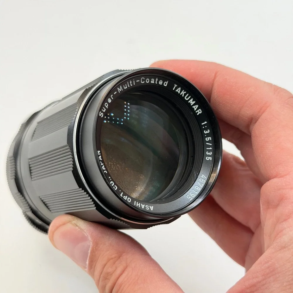 Asahi Pentax SMC Takumar 135mm f3.5 M42 Mount Lens with Hood and Case VGC